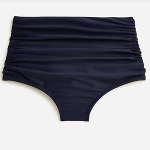 J. Crew Ruched high-rise full-coverage bikini bottom